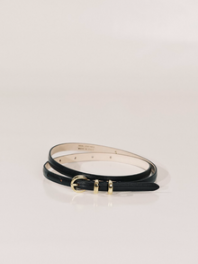 Thin Belt Belt | Black & 24K Gold