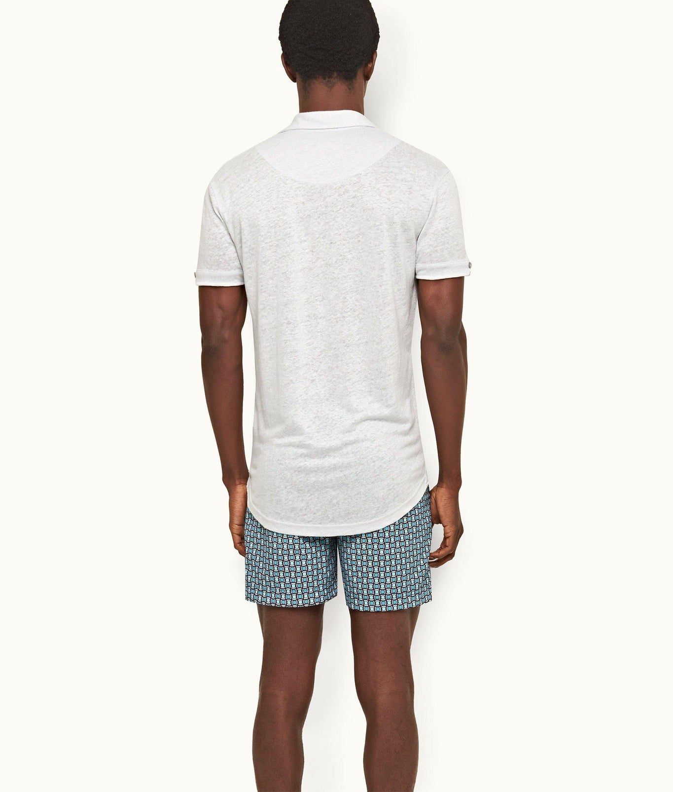 Sebastian Linen Tailored Fit Linen Polo Shirt | Serenity Blue
