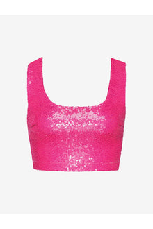 Sequin Crop Top | Commando Pink