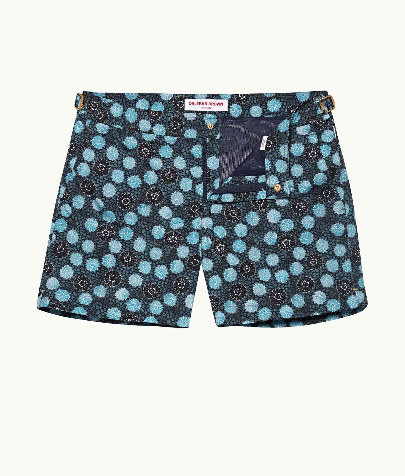 Setter Daisy Print Shorter-Length Swim Shorts | Springfield Blue