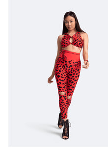 Sexy Front-Tie Support Top | Red Leo
