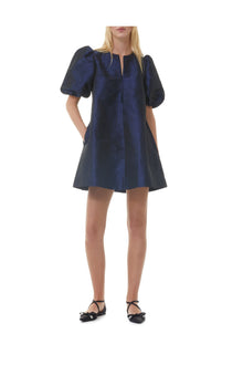 Shiny Taffeta Mini Dress | Sodalite Blue