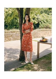 Silk Dress | Orange