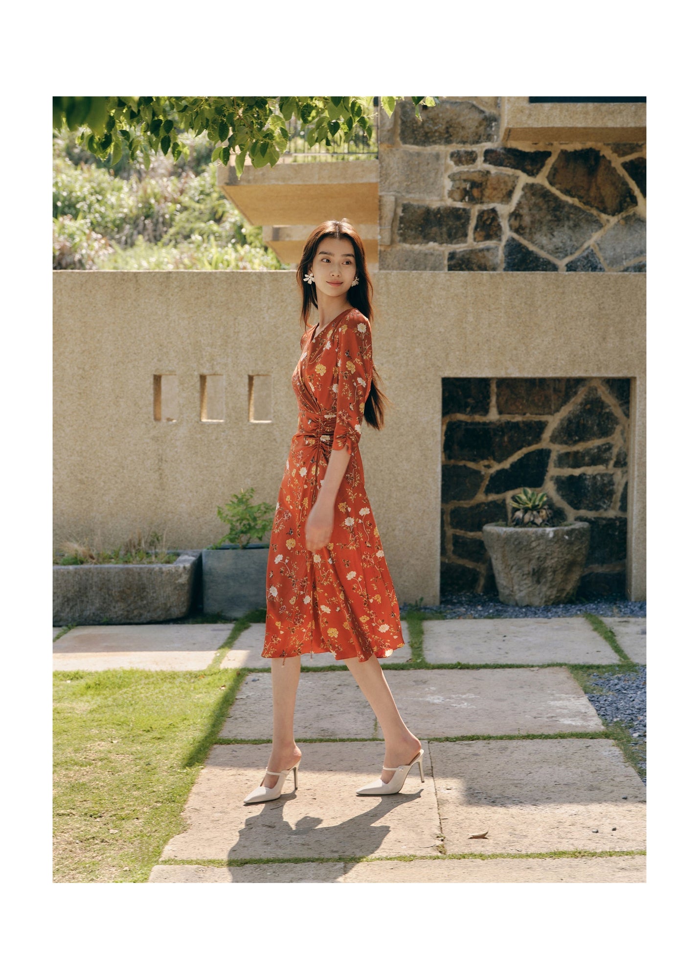 Silk Dress | Orange