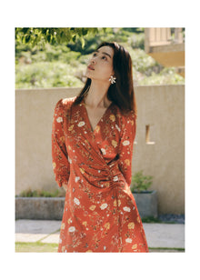 Silk Dress | Orange