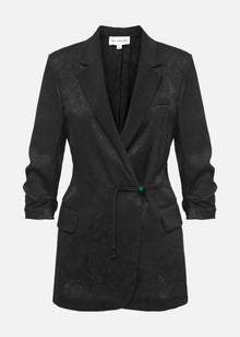 Silk Relaxed-Fit Blazer | Black