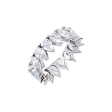 Silver / 6 CZ Multi Pear Eternity Ring - Adina's Jewels