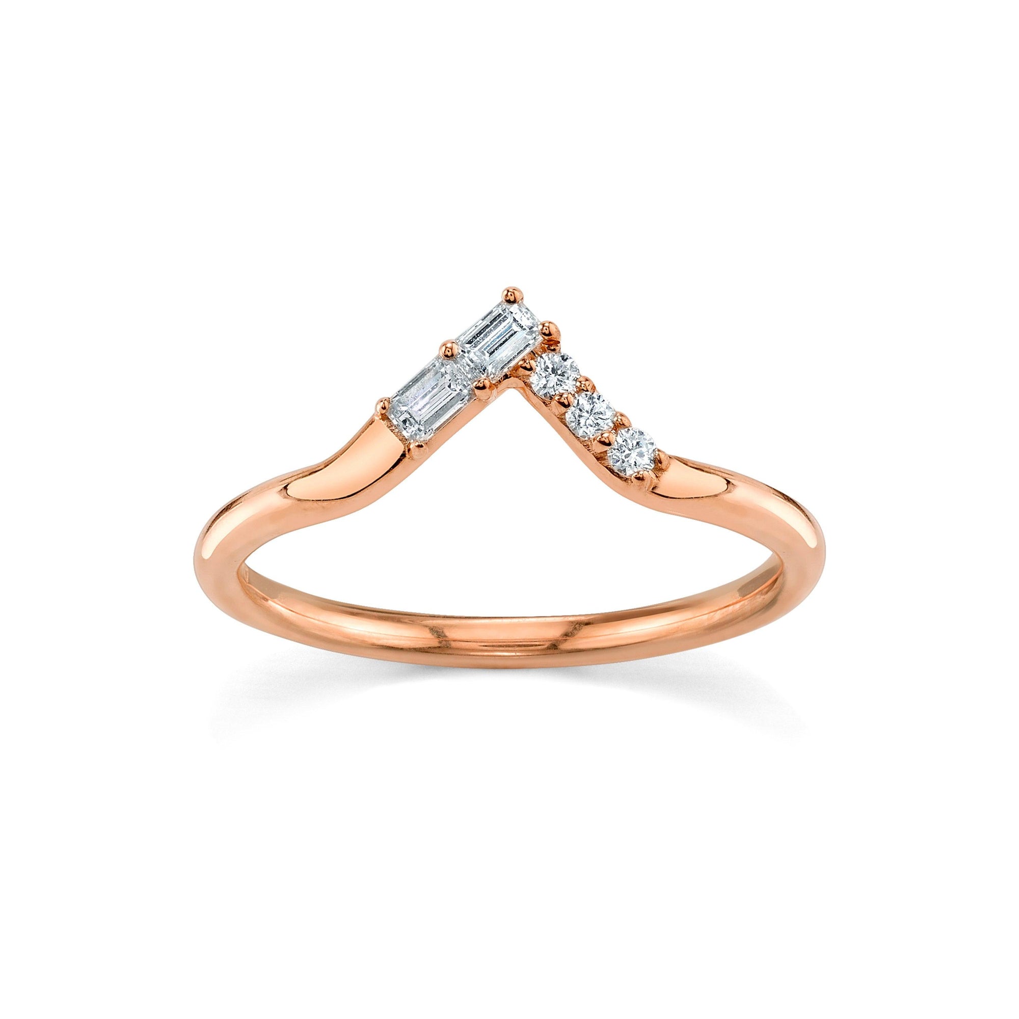 Women | White Diamond Skip A Beat Band | 14k Rose Gold