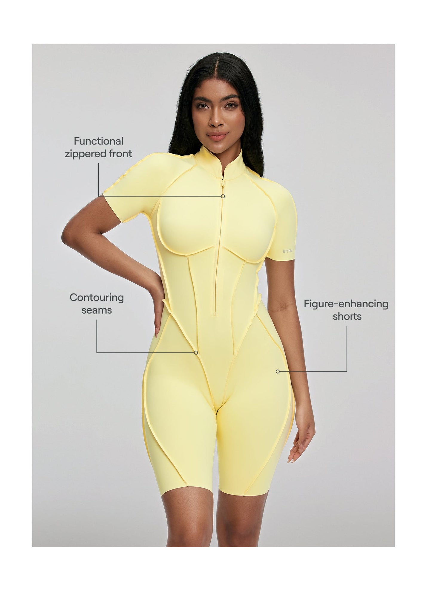 Sleek Shorts Catsuit | Lemon Meringue