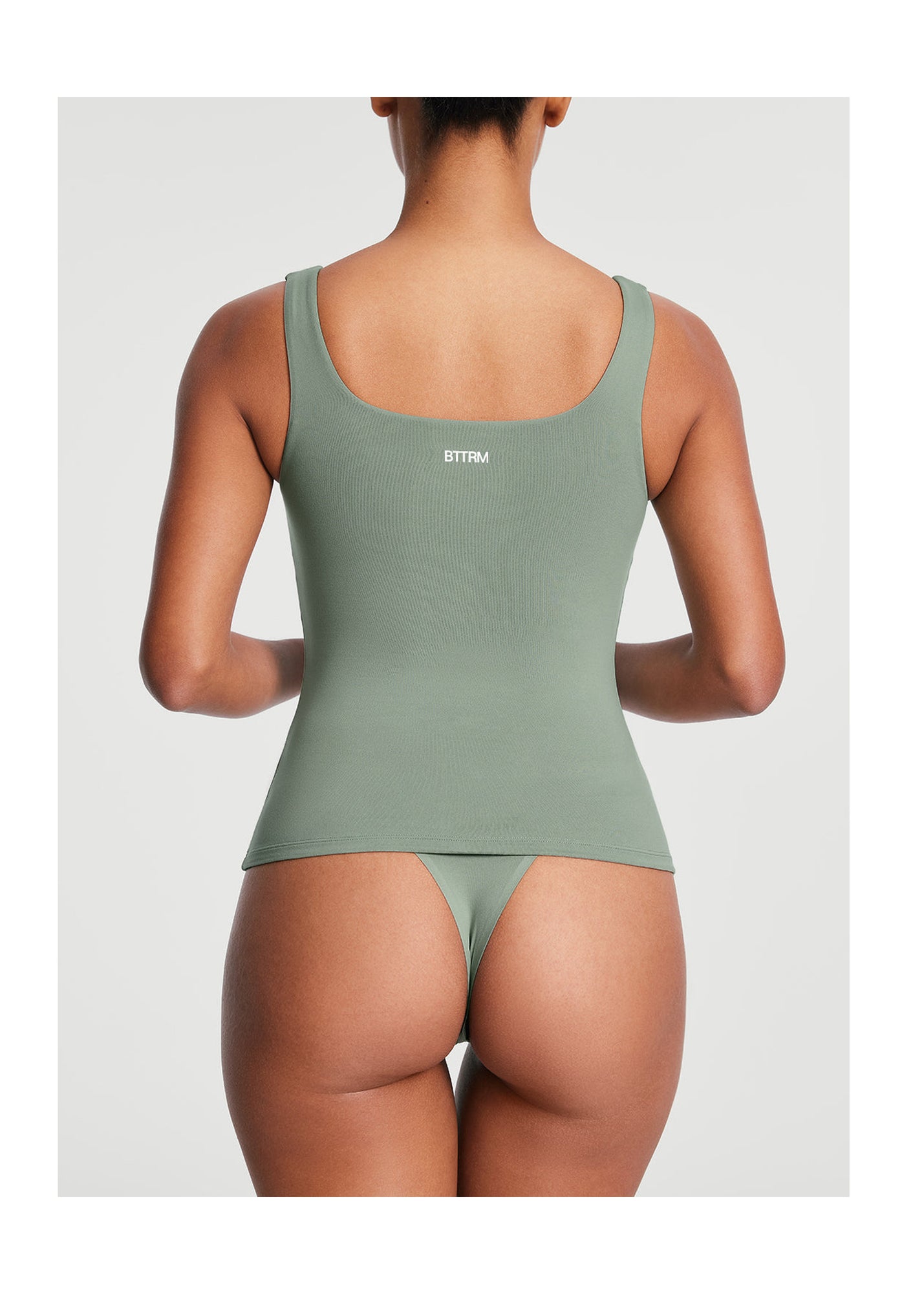 Square Neck Tank Top | Sage Green