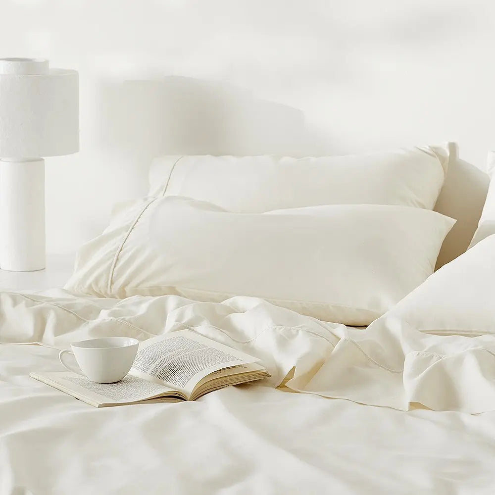 Linen+ Bamboo Pillowcase Set, Standard | Stone | Set of 2