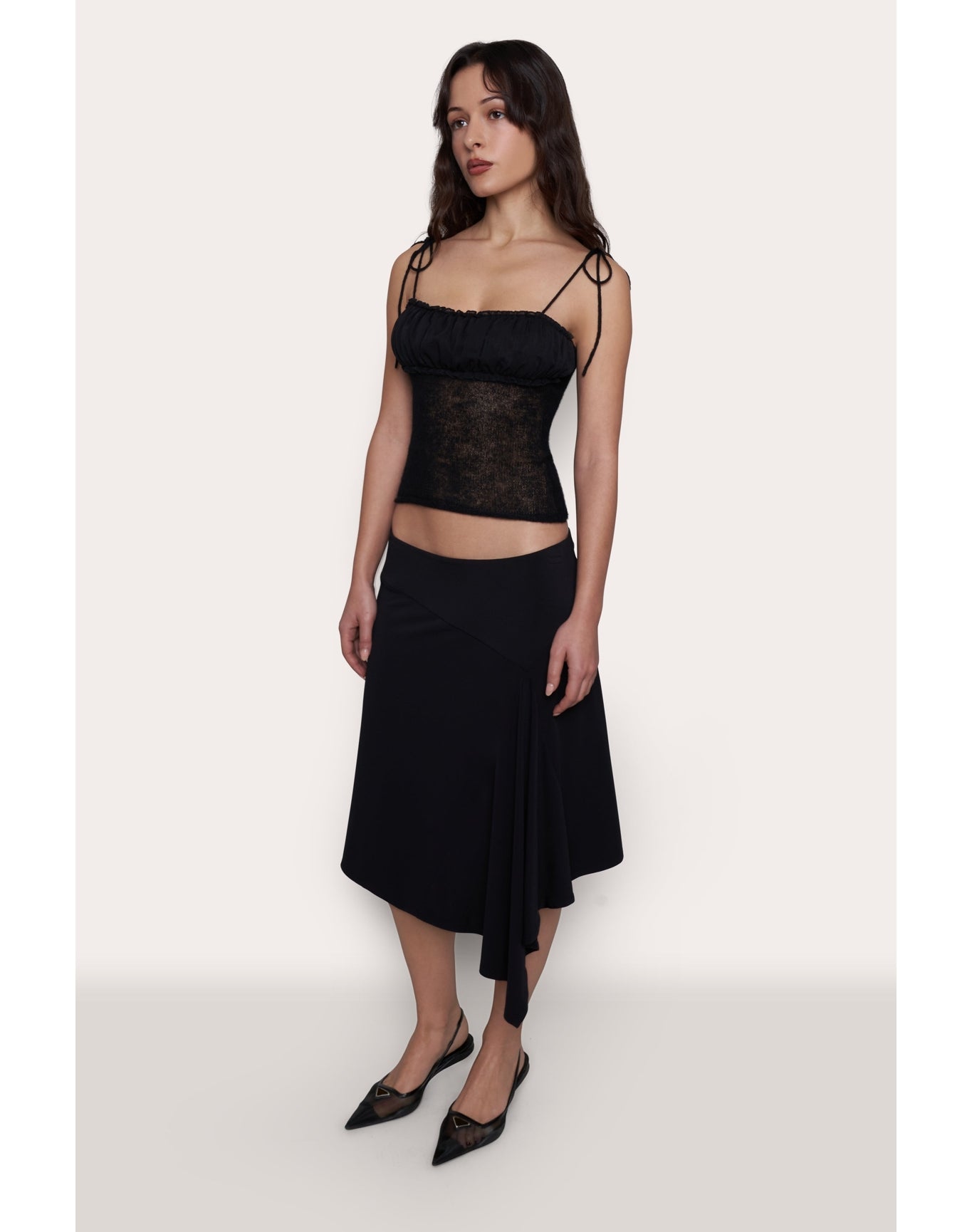 Stretch Midi Skirt | Black