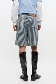 Striped Denim Shorts | Soft Chambray