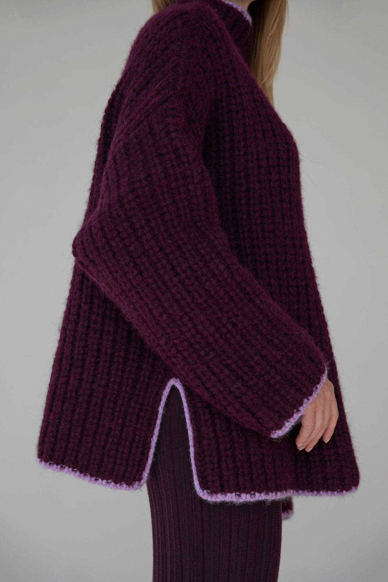 Sylvie Handknit Pullover | Aubergine
