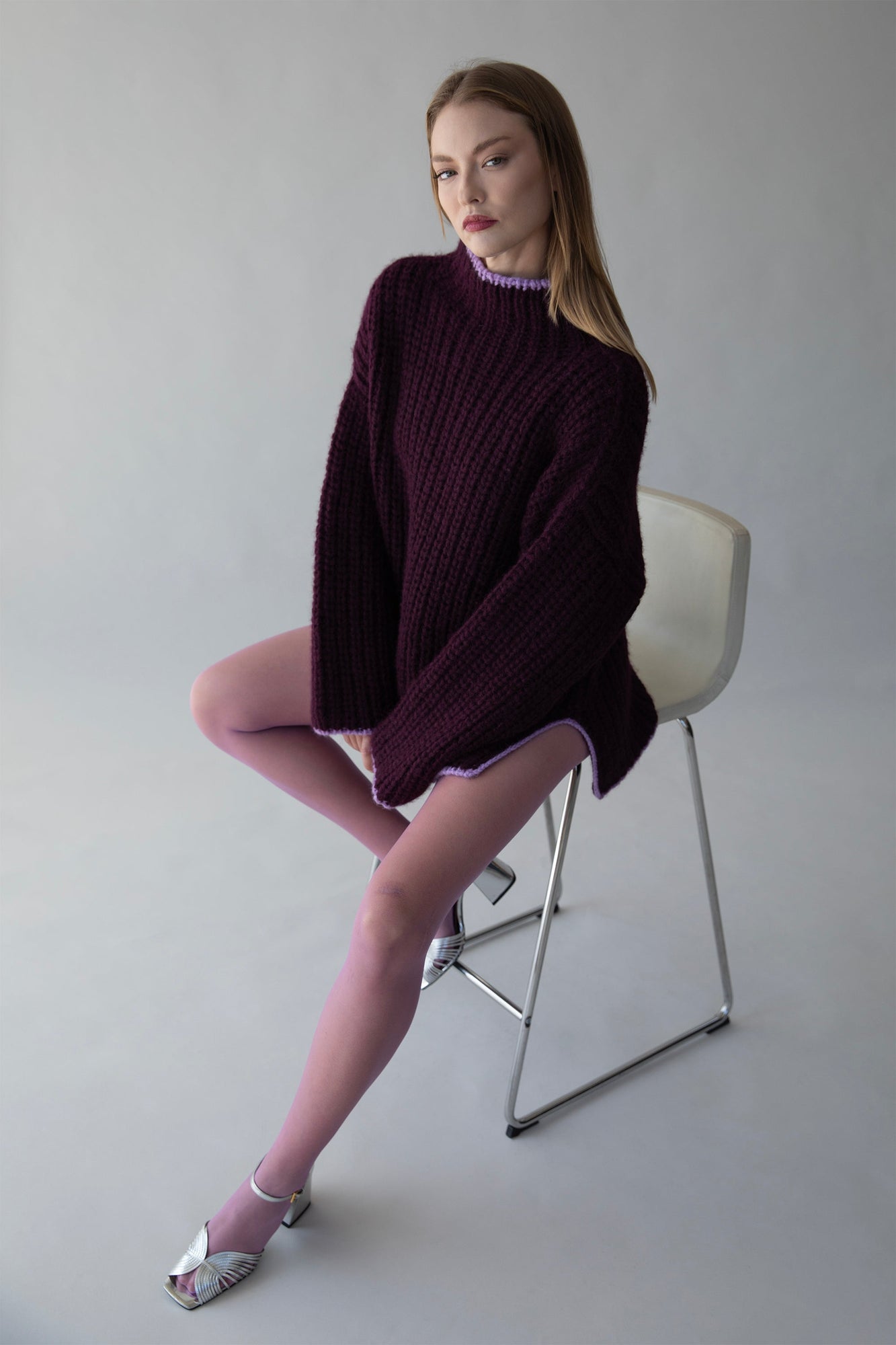 Sylvie Handknit Pullover | Aubergine