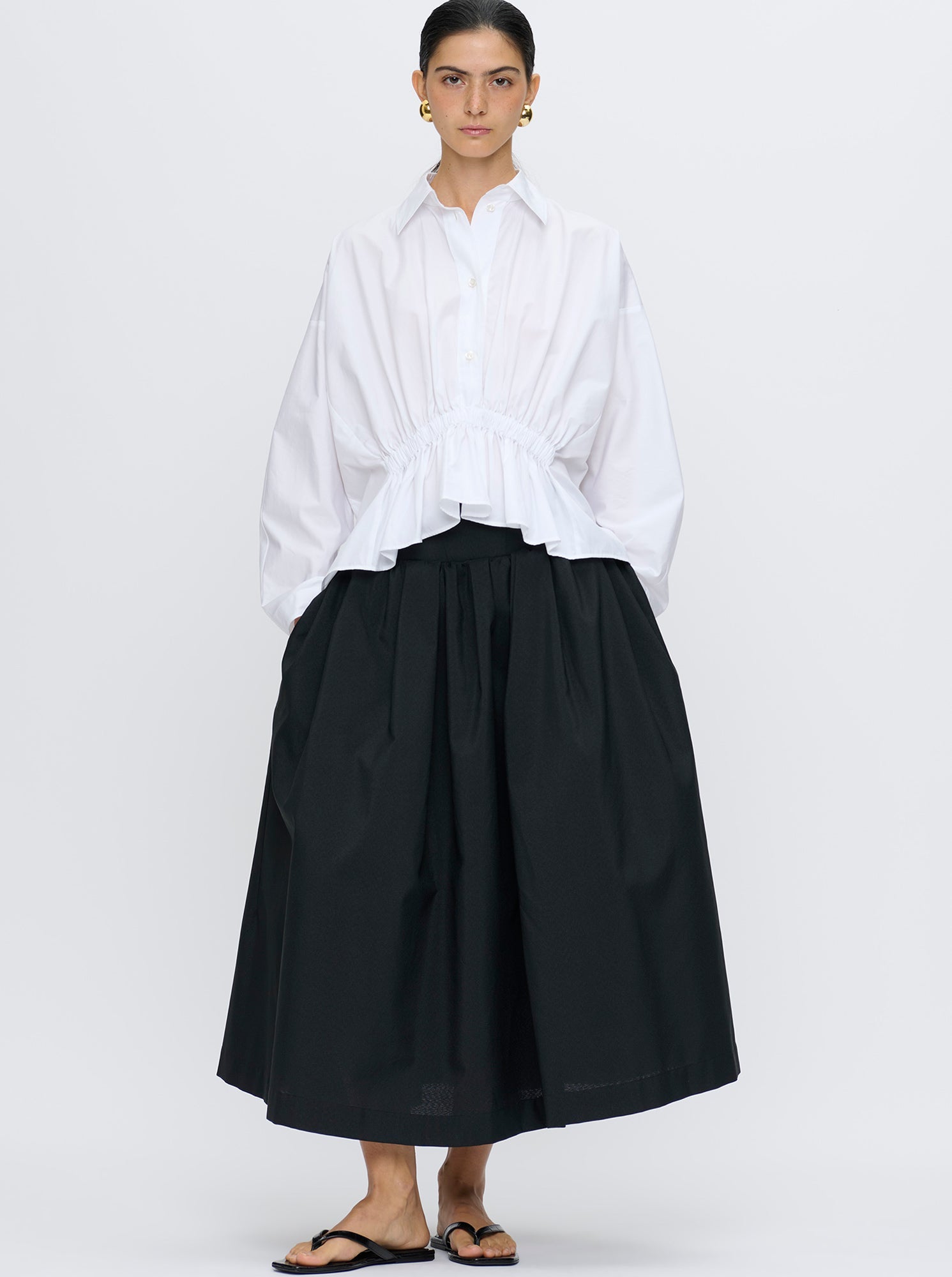 Tarquina Gathered Top | White
