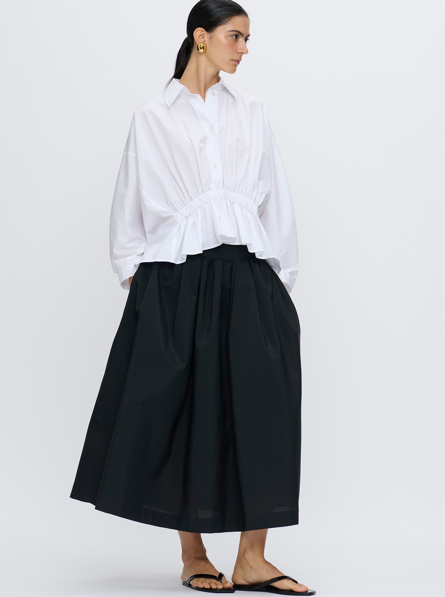Tarquina Gathered Top | White