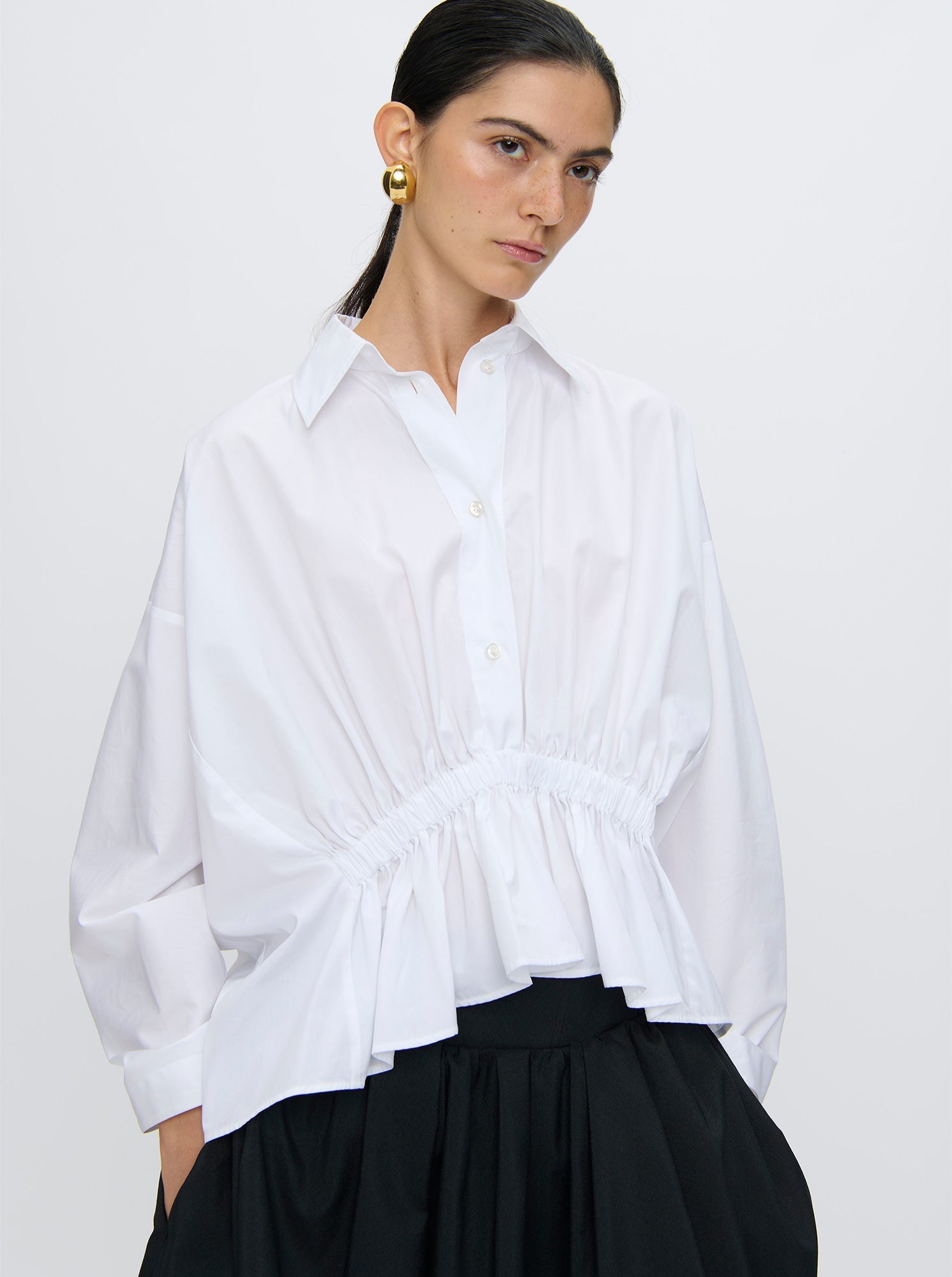 Tarquina Gathered Top | White