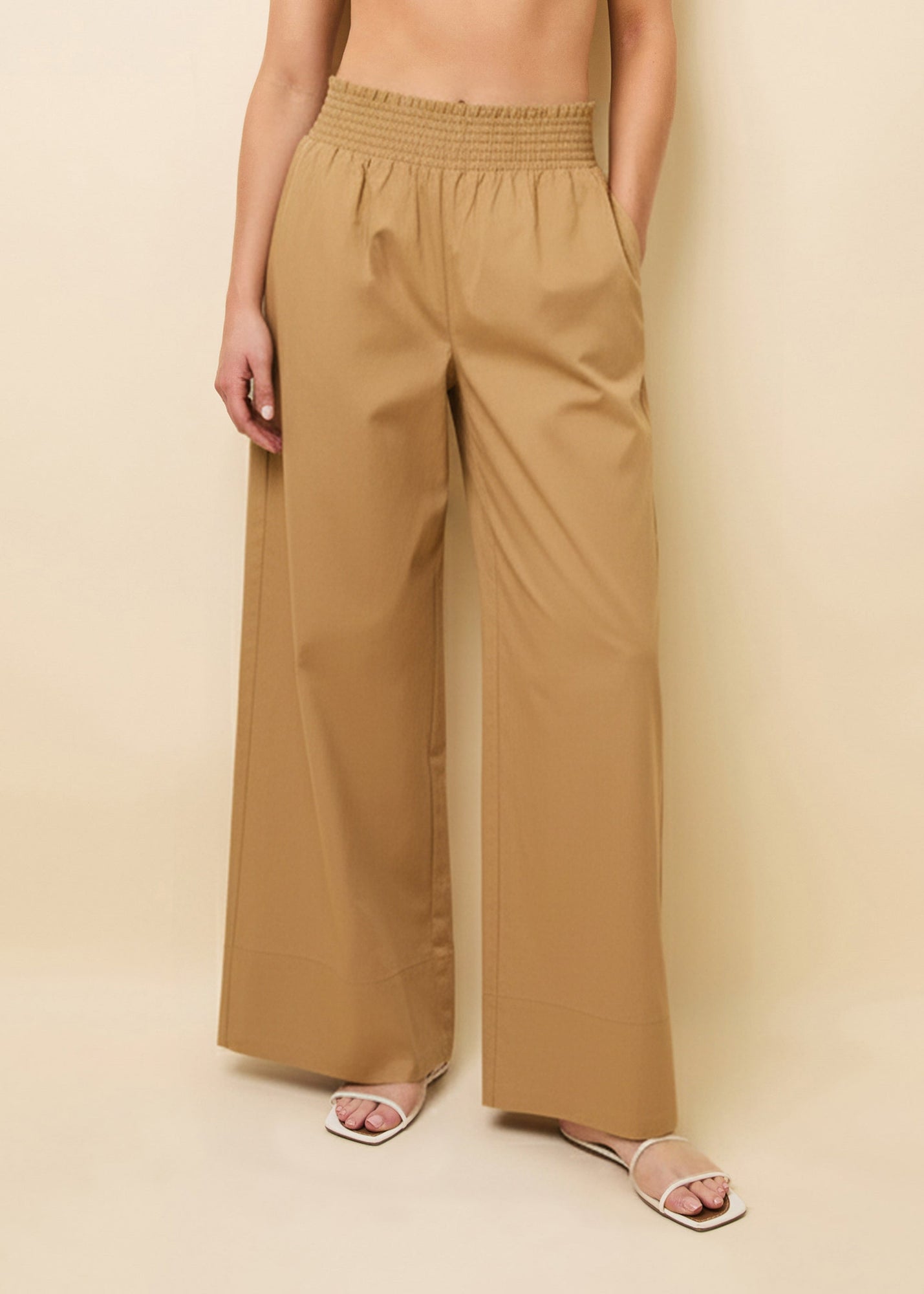 Twyla Pant Camel - Solid & Striped