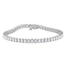 7.00 CT Oval Natural Diamond | Tennis Bracelet | 14K White Gold | G Color | SI1 Clarity