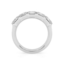 5.00 CT Emerald Lab-Grown Diamond | Five Stone Anniversary Wedding Band Ring | 14K White Gold | G Color | VS Clarity