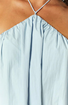 Talei Halter Puff Mini Dress | Blue
