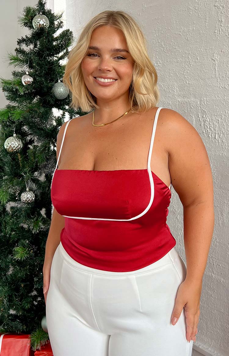 Tamra Low Back Top | Red