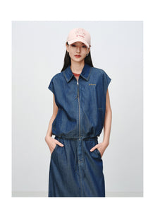 Tencel-Cotton Denim Jacket | Navy
