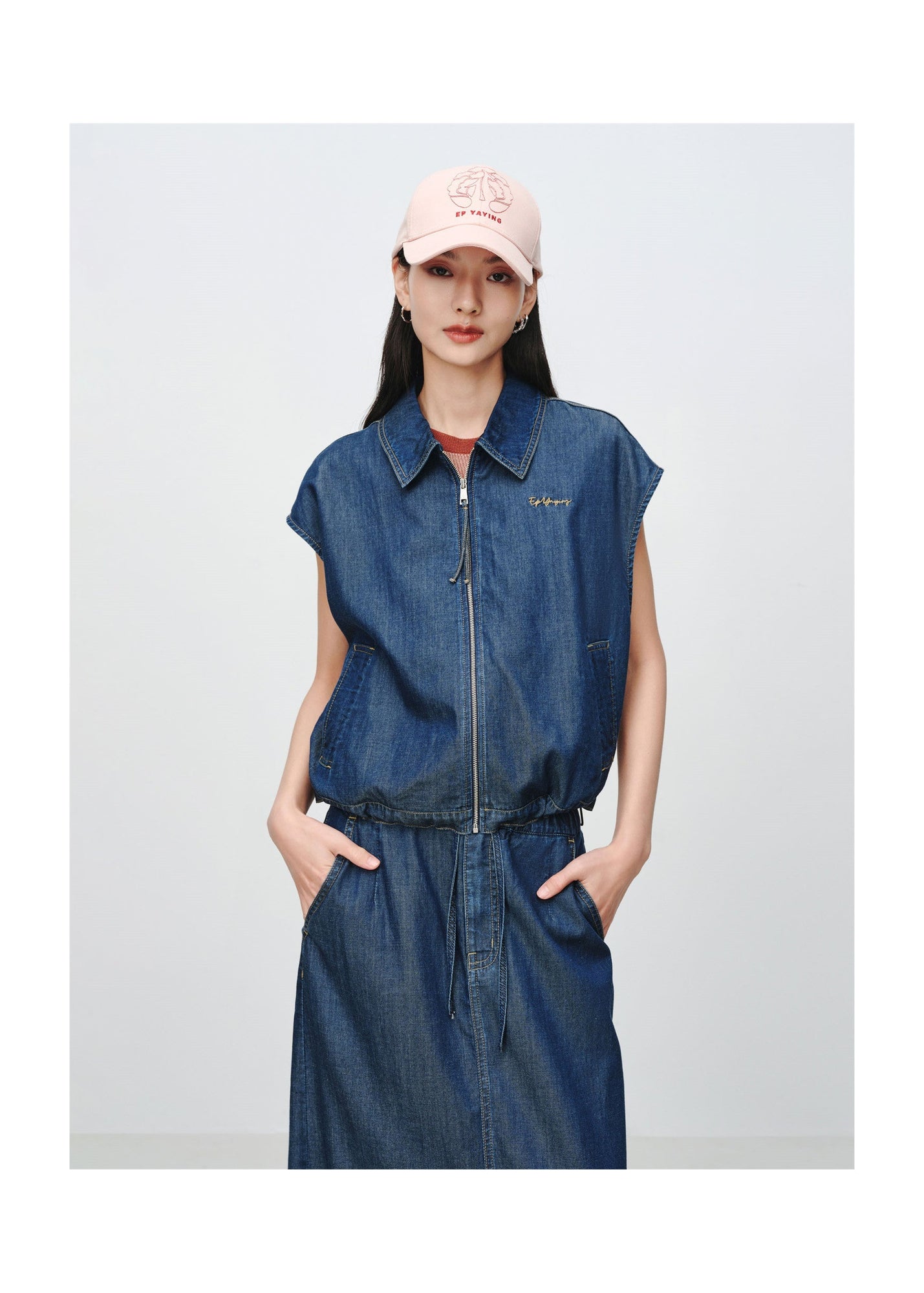 Tencel-Cotton Denim Jacket | Navy