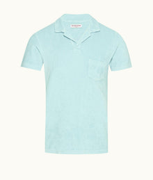 Terry Towelling Tailored Fit Resort Towelling Polo Shirt | Clear Sky