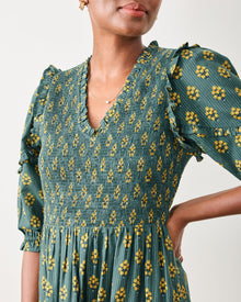 Texas Bouquet - Myrtle Dress - Desert Moss - Printfresh