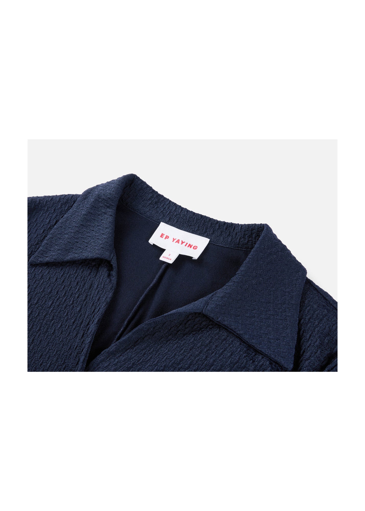 Textured Pleated Shirt | Navy