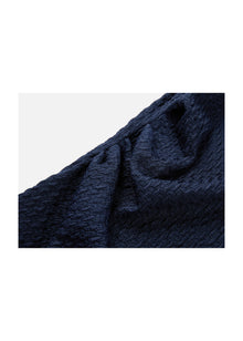 Textured Pleated Shirt | Navy