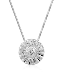 The Sunflower Pendant Necklace | Rhodium Plated Silver
