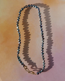 The Pave Hook Pearl Necklace | Gold