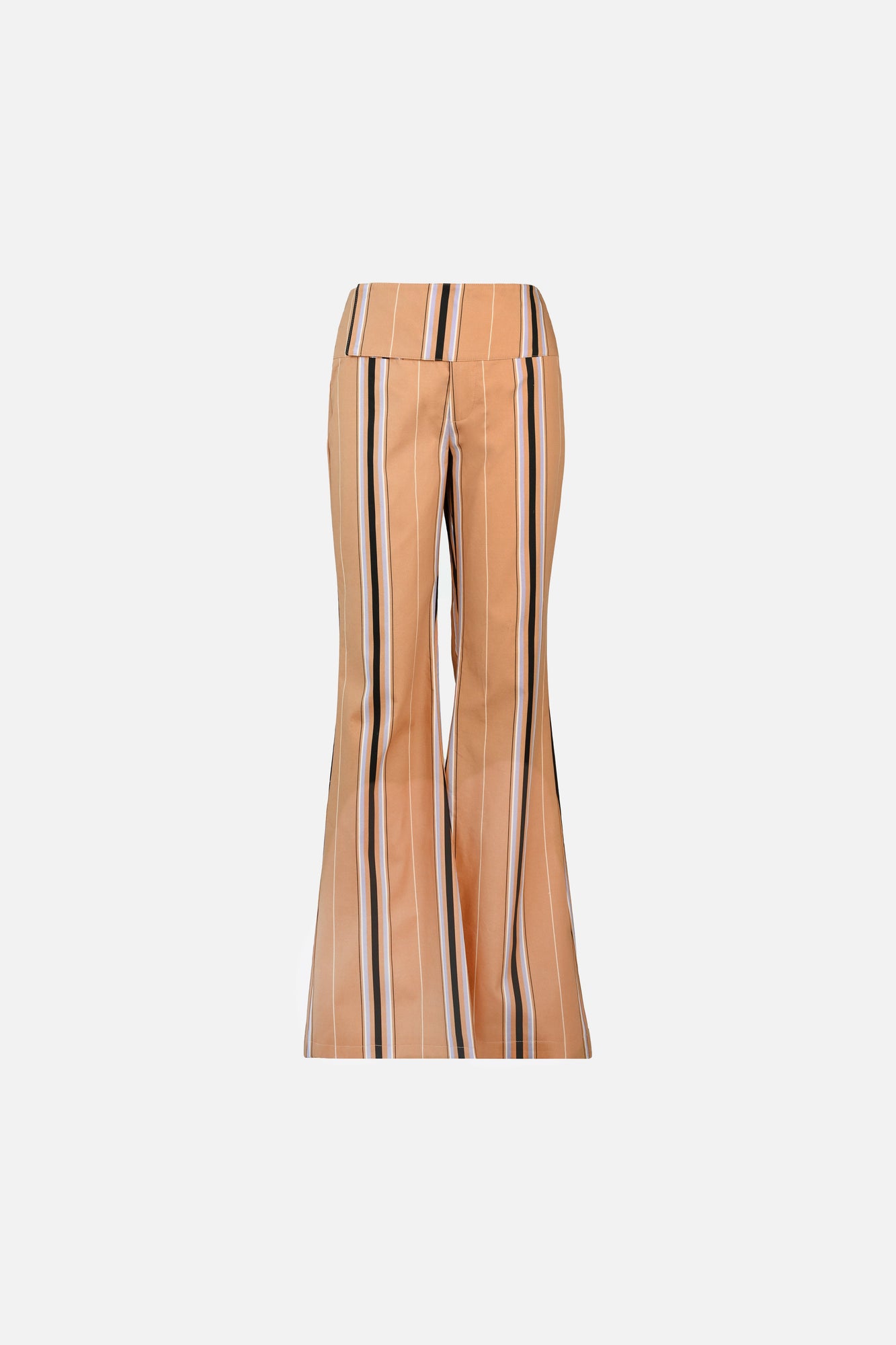 Tilly Cotton Trouser | Camel Striped