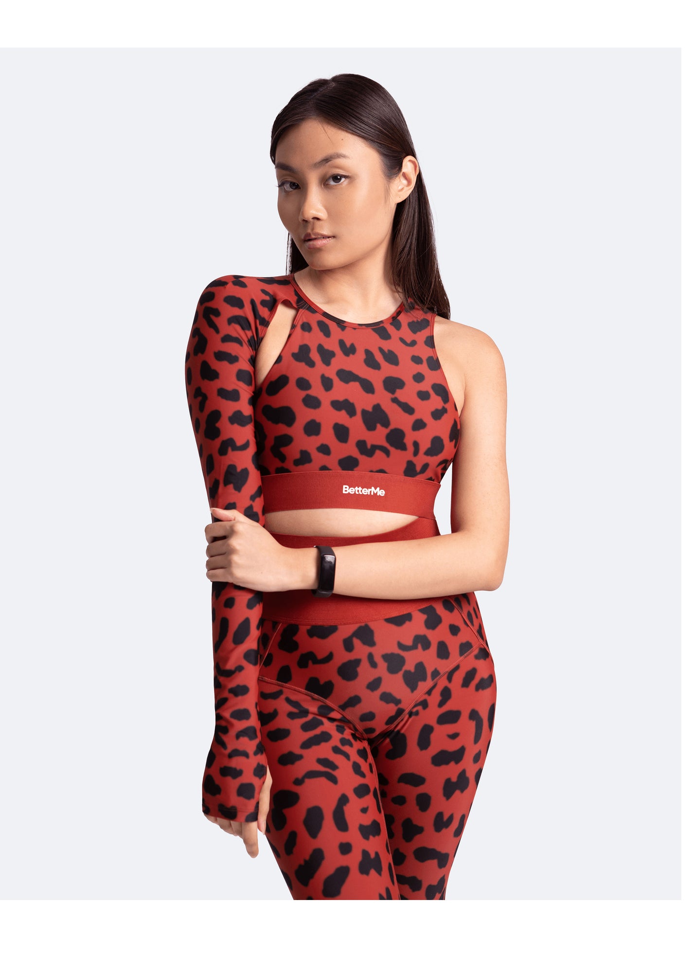 Trendy One-Shoulder Top | Brown Leo