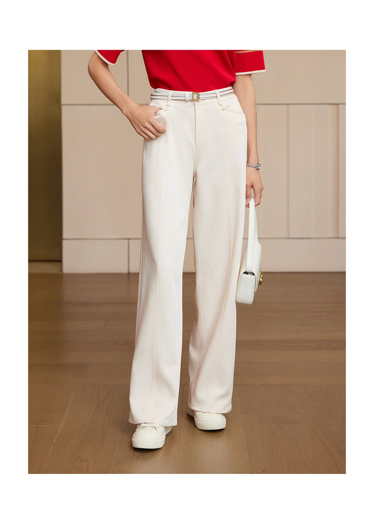 Triacetate Straight-leg Pants | White