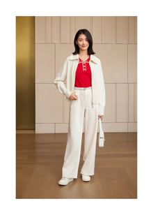 Triacetate Straight-leg Pants | White