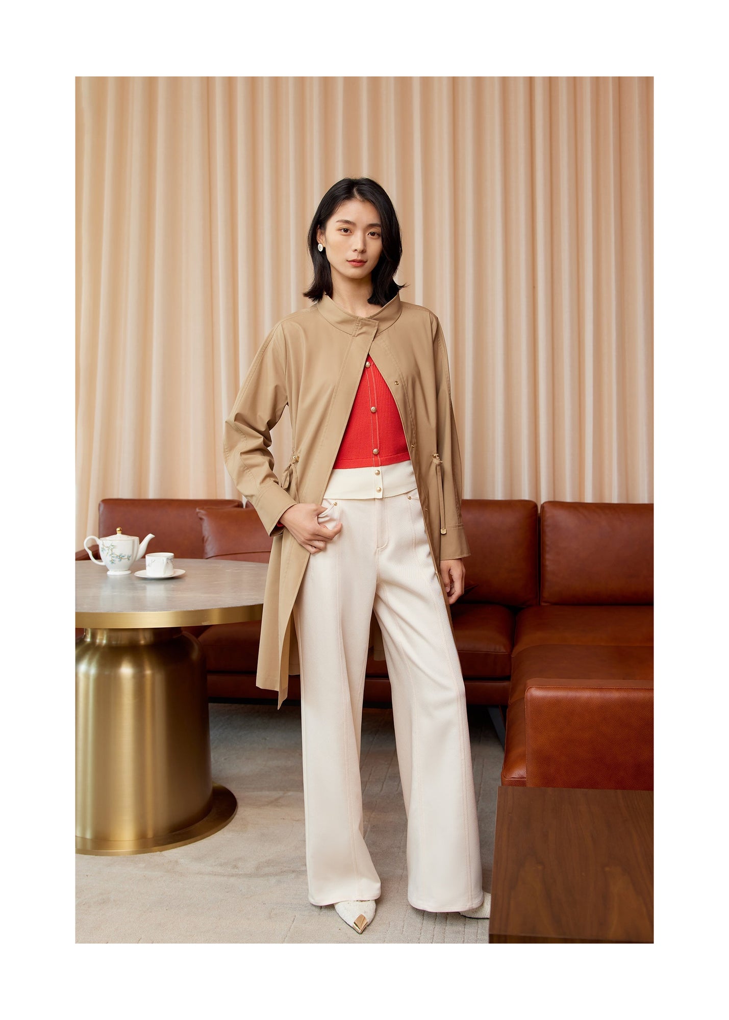 Triacetate Straight-leg Pants | White