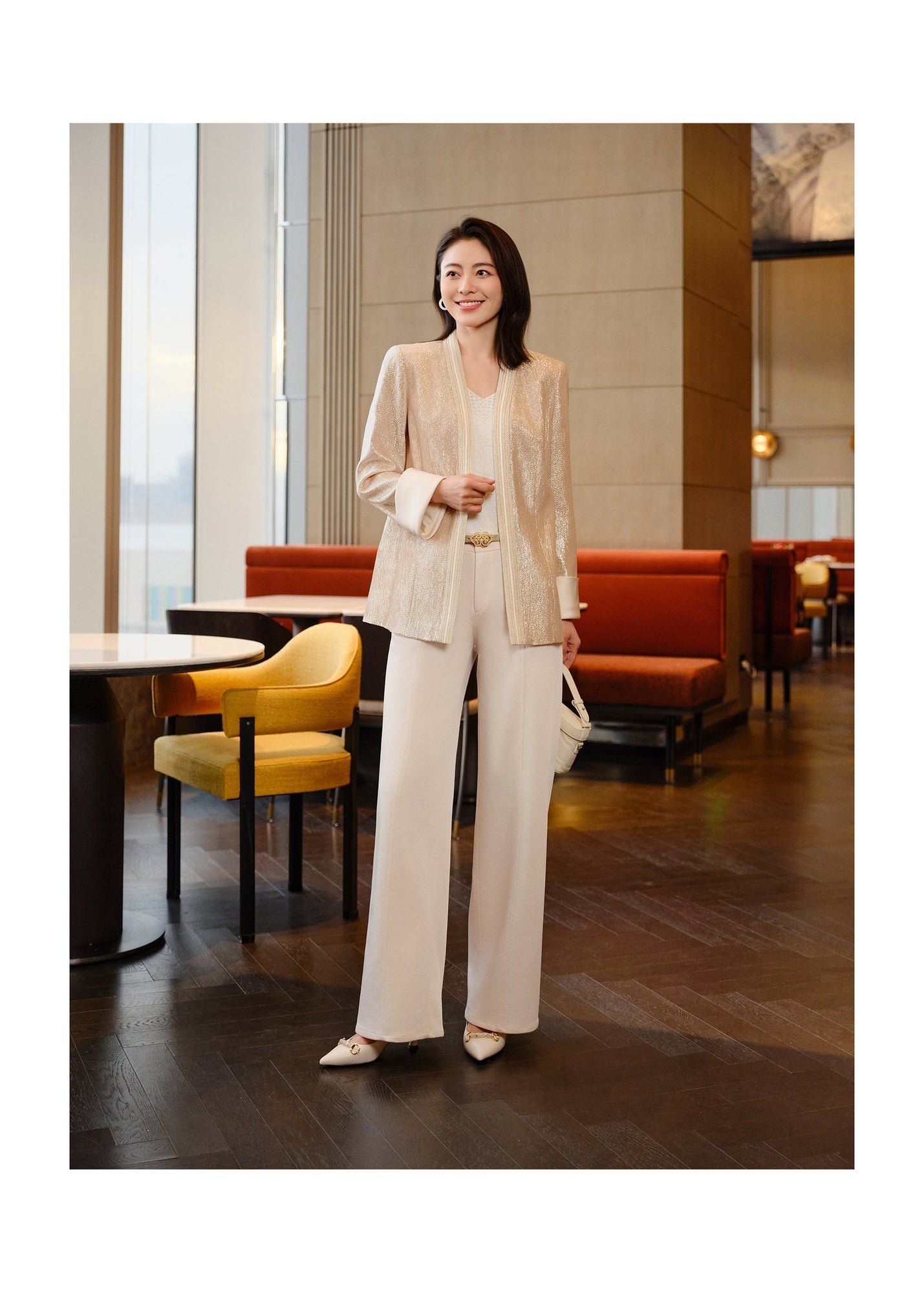 Triacetate Straight-leg Pants | White