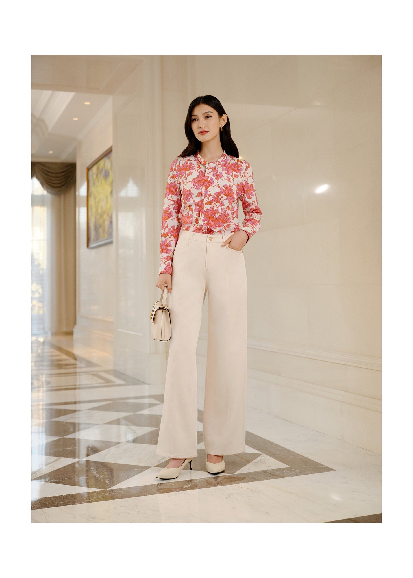 Triacetate Straight-leg Pants | White