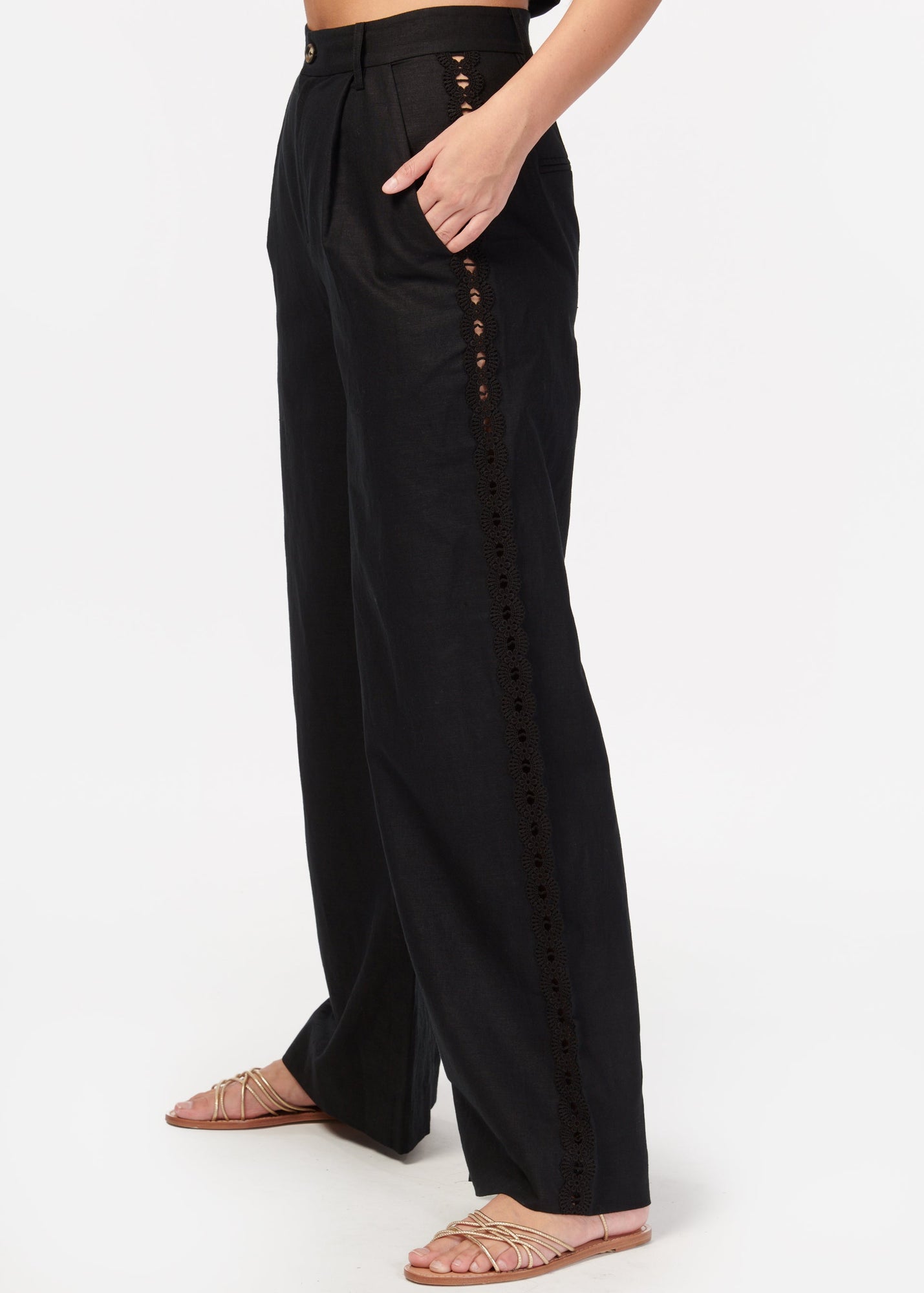 Akhila Wide Leg Pant | Black