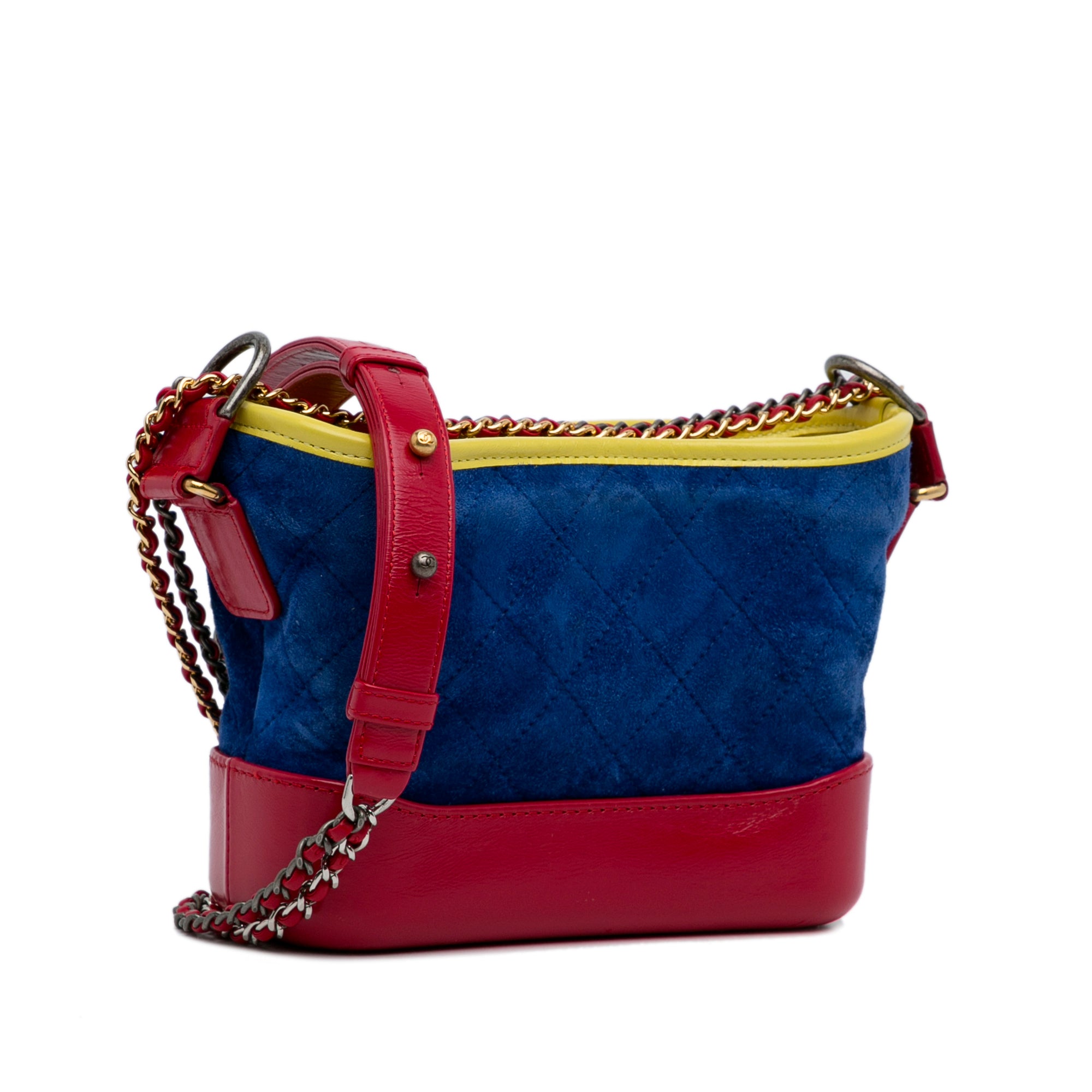 Chanel Pre-Owned Small Gabrielle Suede Crossbody Bag | Women | Blue x Red x Multi