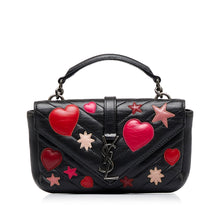 Saint Laurent Pre-Owned Monogram Patchwork Hearts and Stars College Chain Wallet | Women | Black