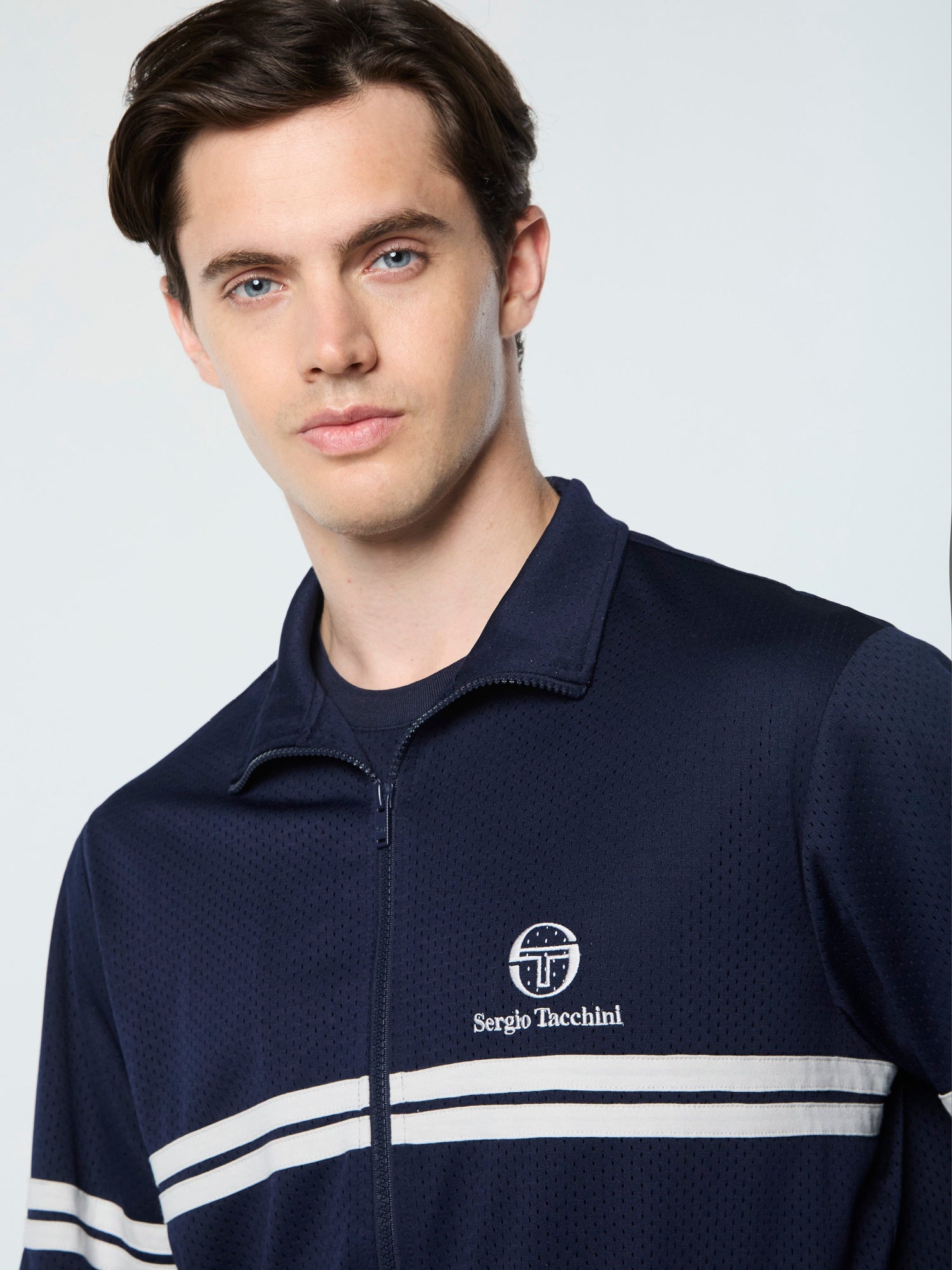 Men | Arturo Mesh Track Jacket | Maritime Blue/ Quiet Gray