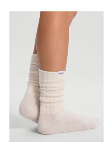 Unisex Cotton Slouch Socks | White