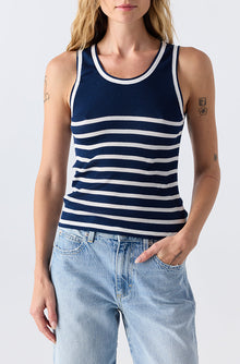 AMO Denim | Ladylove Tank in Neptune/White