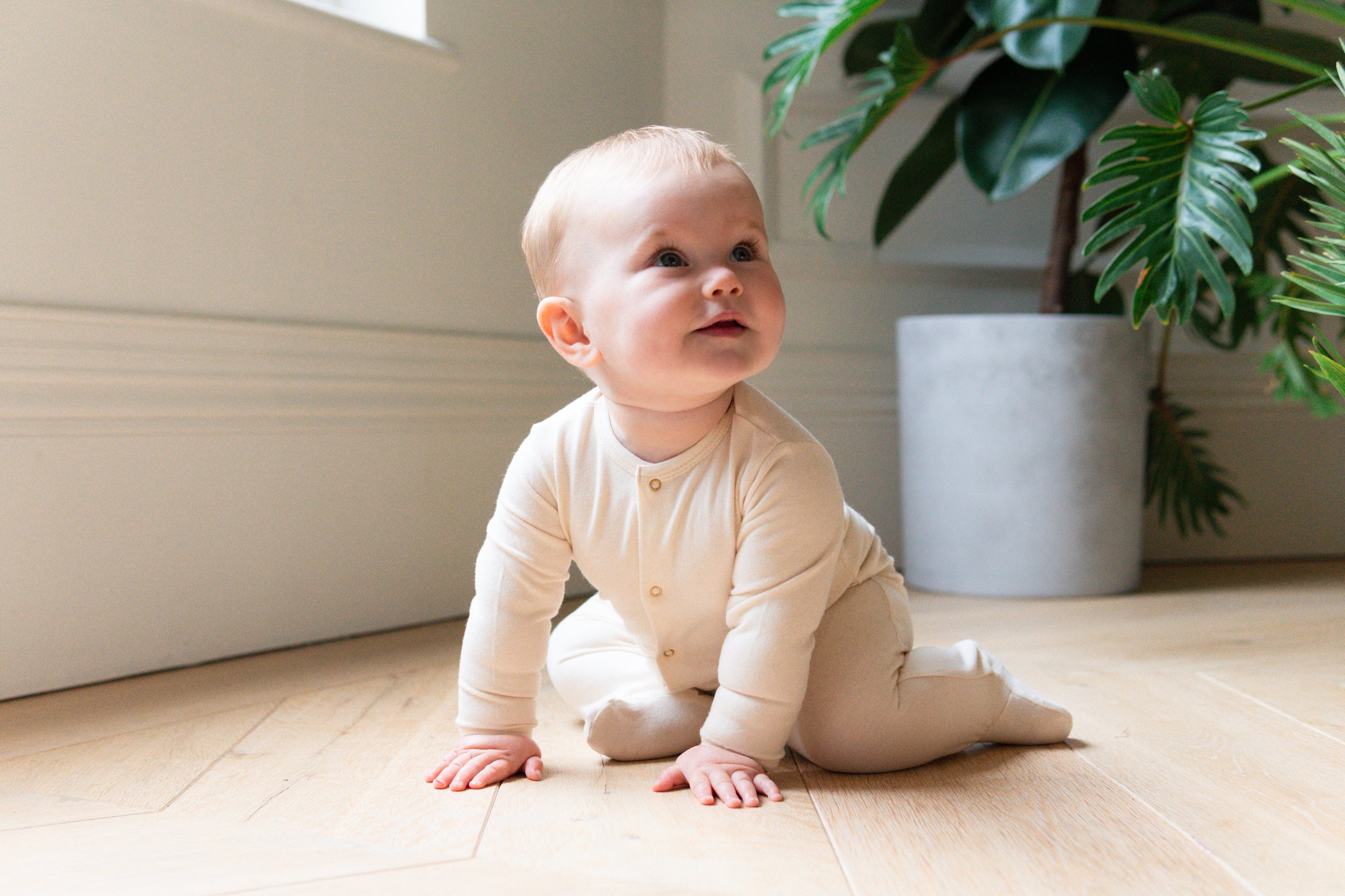 Organic Cotton Sleepsuit | Ecru - No Dye
