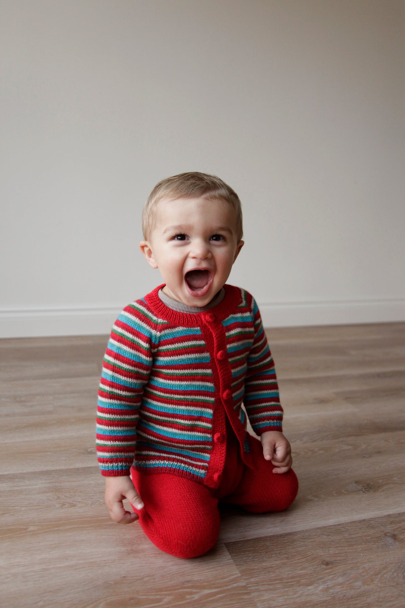 Baby Alpaca Cardigan | Multi Stripe